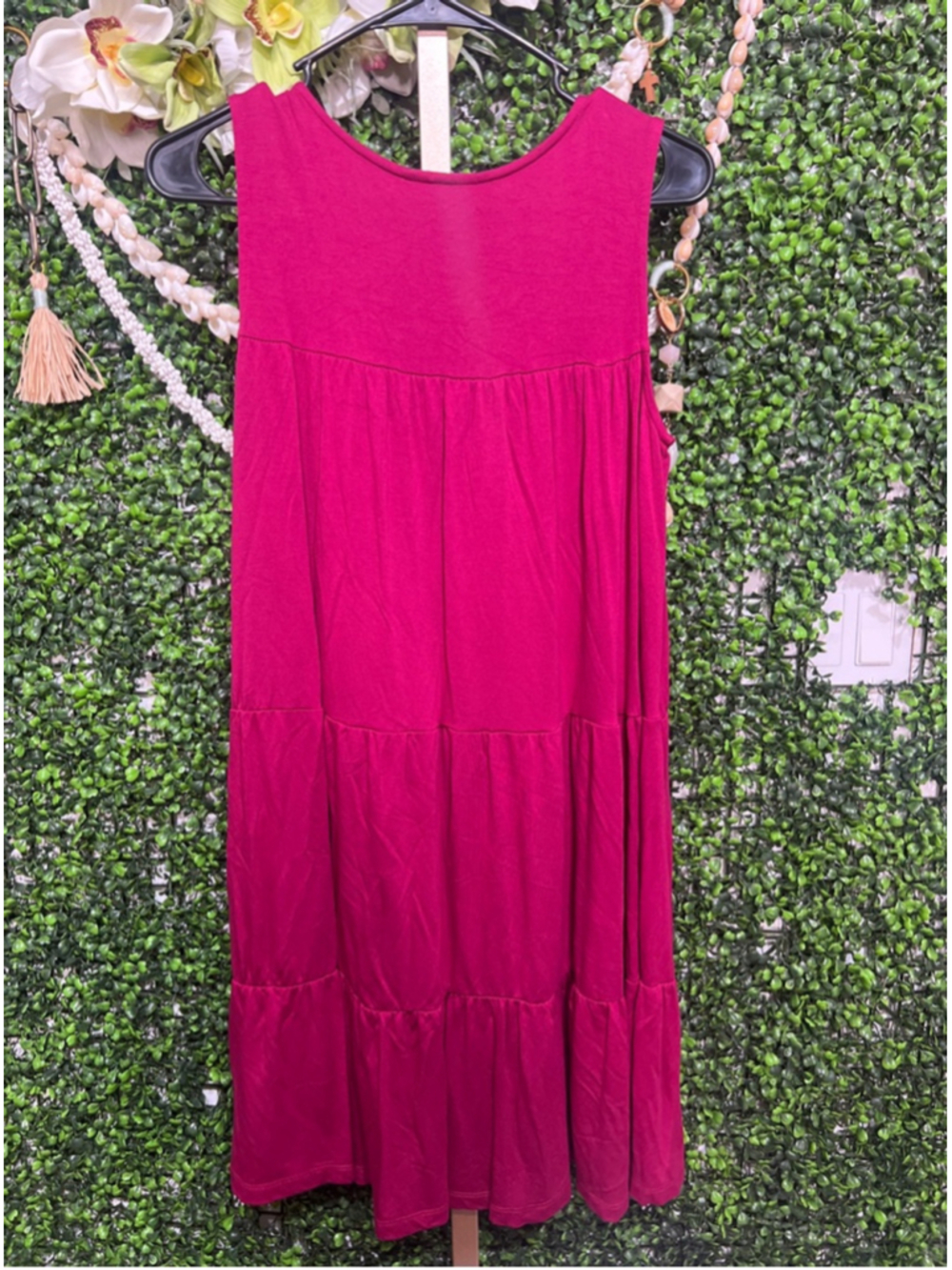 Anthropologie Saturday Sunday Shanna Fuchsia Tiered Sleeveless Jersey Dress XS - Picture 9 of 9